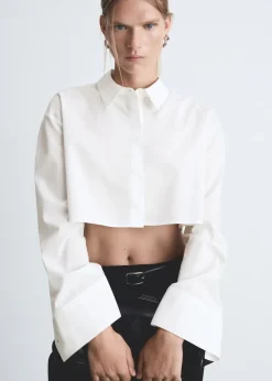 MANGO Koszule I Bluzki*Bawełniana koszula crop