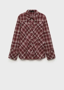 MANGO Koszule I Bluzki*Bawełniana koszula w kratę