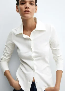 MANGO Koszule I Bluzki*Bawełniana koszula z dzianiny