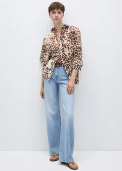 MANGO Koszule I Bluzki*Bawełniana koszula ze wzorem