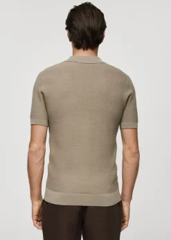 MANGO Kardigany I Swetry|Koszulki Polo*Bawełniana koszulka polo z dzianiny tencel