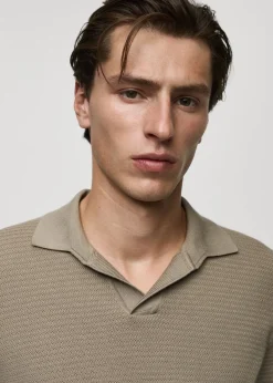 MANGO Kardigany I Swetry|Koszulki Polo*Bawełniana koszulka polo z dzianiny tencel