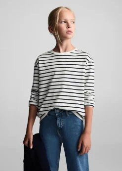 Dzieci MANGO Koszulki I Topy*Bawełniana koszulka w pasy