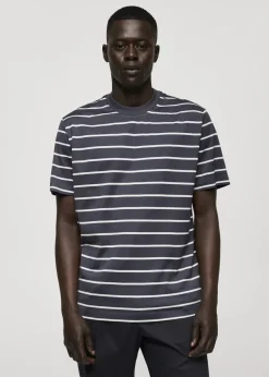 MANGO Koszulki*Bawełniana koszulka w pasy