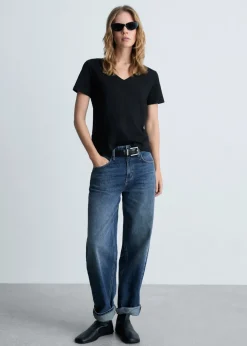 MANGO Koszulki*Bawełniana koszulka z dekoltem V