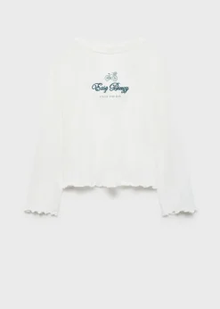 Dzieci MANGO Koszulki I Topy*Bawełniana koszulka z haftem