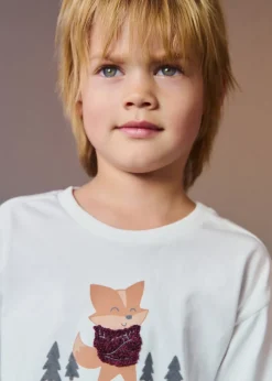 Dzieci MANGO Koszulki*Bawełniana koszulka z haftem