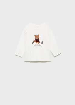 Dzieci MANGO Koszulki*Bawełniana koszulka z haftem