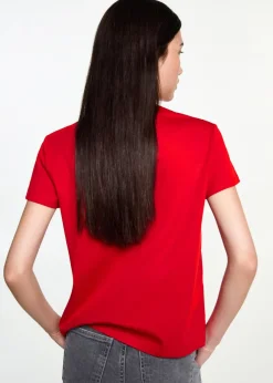 MANGO Koszulki I Topy*Bawełniana koszulka z haftem