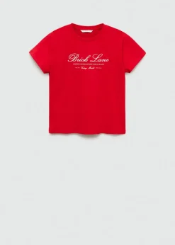 MANGO Koszulki I Topy*Bawełniana koszulka z haftem