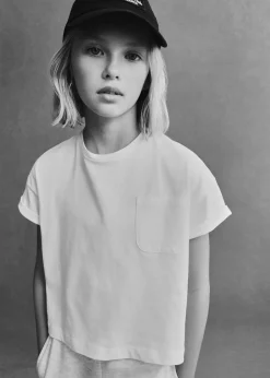 Dzieci MANGO Koszulki I Topy*Bawełniana koszulka z kieszenią