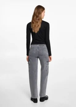 MANGO Koszulki I Topy*Bawełniana koszulka z kopertowym elementem