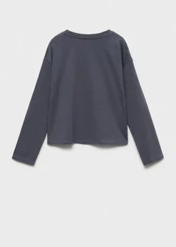 Dzieci MANGO Koszulki I Topy*Bawełniana koszulka z koralikami