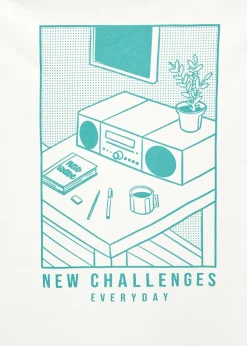 MANGO Koszulki*Bawełniana koszulka z napisem