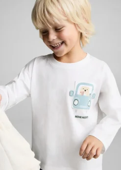 Dzieci MANGO Koszulki*Bawełniana koszulka z wytłaczanym wzorem