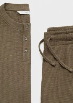 MANGO Piżamy*Bawełniana piżama z fakturą