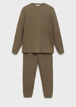 MANGO Piżamy*Bawełniana piżama z fakturą