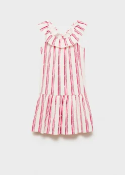 Dzieci MANGO Sukienki I Kombinezony*Bawełniana sukienka w pasy
