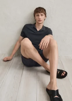 MANGO Spodnie*Bawełniane bermudy z zakładkami