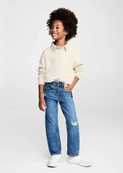 Dzieci MANGO Bluzy*Bawełniane polo z długim rękawem