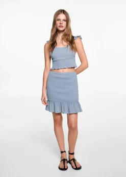 MANGO Koszule I Bluzki|Koszulki I Topy*Bawełniany marszczony top