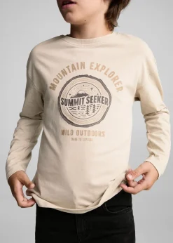 Dzieci MANGO Koszulki*Bawełniany wzorzysty t-shirt