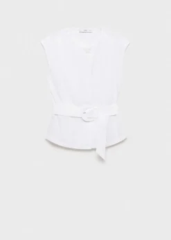 MANGO Koszule I Bluzki*Belted pleated blouse