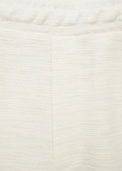 MANGO Spodnie*Bermudy bawełniane z teksturą i sznurkiem