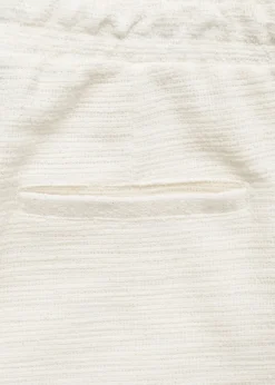 MANGO Spodnie*Bermudy bawełniane z teksturą i sznurkiem