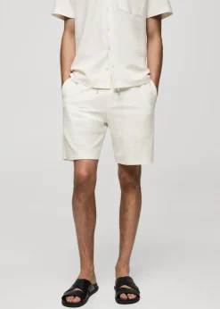 MANGO Spodnie*Bermudy bawełniane z troczkami