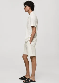 MANGO Spodnie*Bermudy bawełniane z troczkami