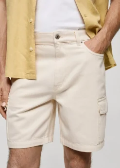 MANGO Dżinsy*Bermudy cargo z bawełnianego dżinsu