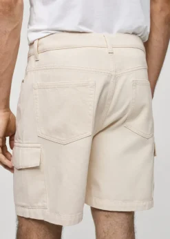 MANGO Dżinsy*Bermudy cargo z bawełnianego dżinsu