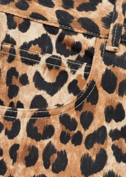 MANGO Krótkie Spodenki*Bermudy dżinsowe w lamparcie cętki