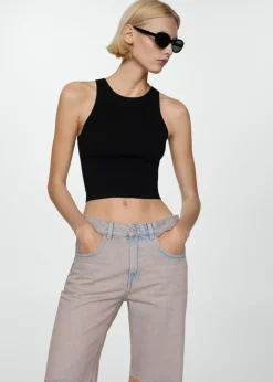 MANGO Krótkie Spodenki*Bermudy dżinsowe z efektem sprania