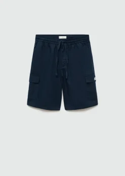 MANGO Bermudy*Bermudy lniane z kieszeniami cargo