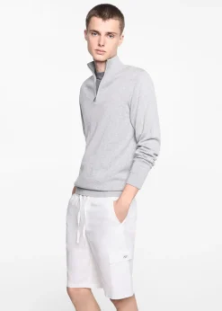 MANGO Bermudy*Bermudy lniane z kieszeniami cargo