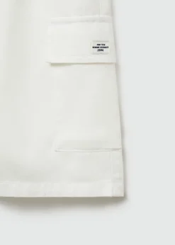 MANGO Bermudy*Bermudy lniane z kieszeniami cargo