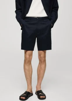 MANGO Spodnie*Bermudy slim fit z bawełny