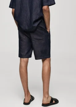 MANGO Dżinsy*Bermudy z 100% bawełny w denimowym stylu