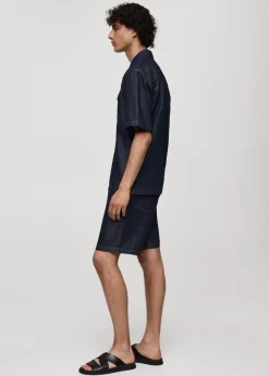 MANGO Dżinsy*Bermudy z 100% bawełny w denimowym stylu