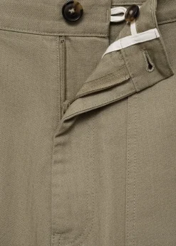 MANGO Spodnie*Bermudy z 100% bawełny w jodełkę