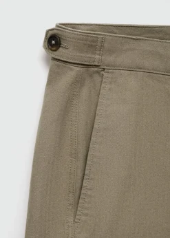 MANGO Spodnie*Bermudy z 100% bawełny w jodełkę