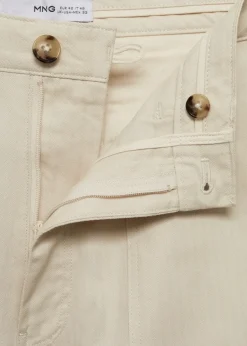 MANGO Spodnie*Bermudy z 100% bawełny w jodełkę