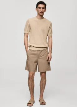 MANGO Spodnie*Bermudy z 100% bawełny ze sznurkiem