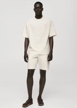 MANGO Spodnie*Bermudy z 100% bawełny ze sznurkiem