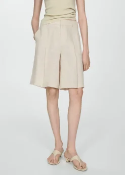 MANGO Krótkie Spodenki*Bermudy z 100% lnu