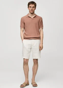 MANGO Spodnie*Bermudy z 100% lnu ze sznurkiem