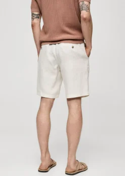 MANGO Spodnie*Bermudy z 100% lnu ze sznurkiem