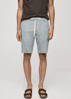 MANGO Spodnie*Bermudy z 100% lnu ze sznurkiem